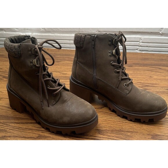 Universal Threads Combat Boot Womens 10 Green‎ Aveline Chunky Heels Casual - Picture 2 of 9